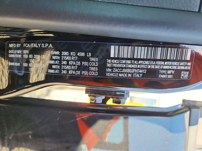 Aukcja sprzedaży 2018 Jeep Renegade, vin: ZACCJBBB0JPH74412, numer aukcji: 61000276