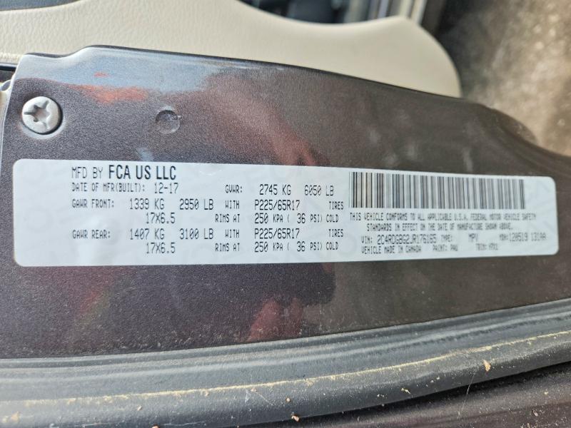 Aukcja sprzedaży 2018 Dodge Grand Caravan, vin: 2C4RDGBG2JR176165, numer aukcji: 60953496
