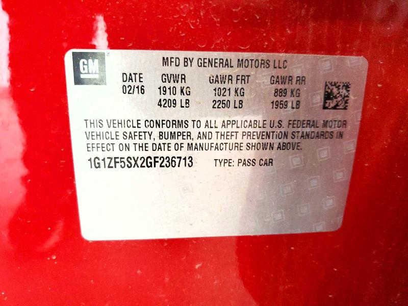 Продажа на аукционе авто 2016 Chevrolet Malibu, vin: 1G1ZF5SX2GF236713, номер лота: 60661456
