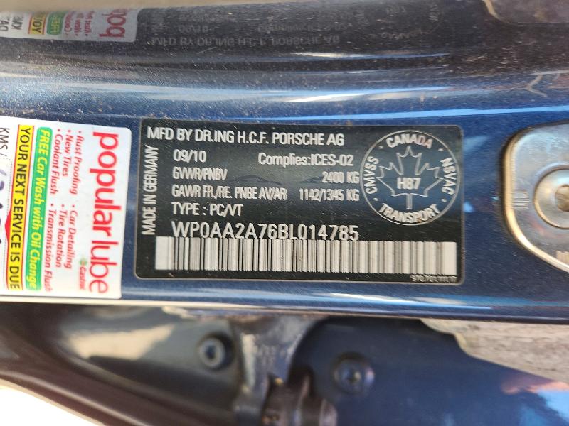 Aukcja sprzedaży 2011 Porsche Panamera, vin: WP0AA2A76BL014785, numer aukcji: 62405676