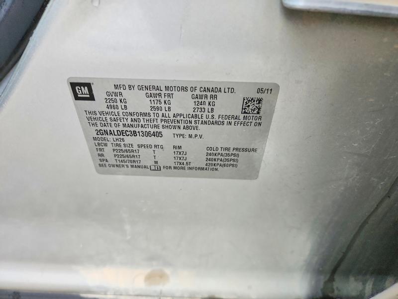 Продажа на аукционе авто 2011 Chevrolet Equinox, vin: 2GNALDEC3B1306405, номер лота: 63306676