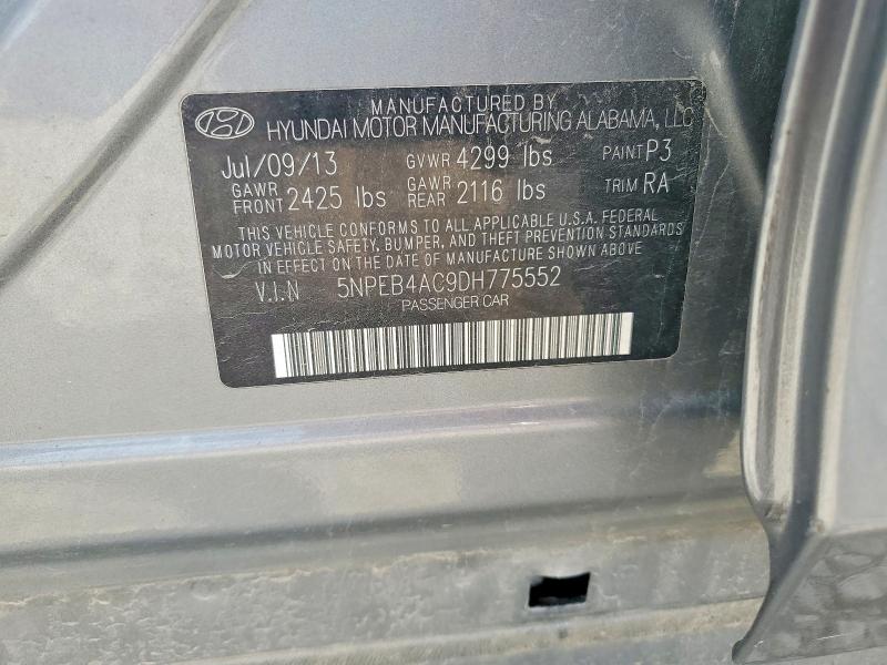 Продаж на аукціоні авто 2013 Hyundai Sonata, vin: 5NPEB4AC9DH775552, номер лоту: 62775436