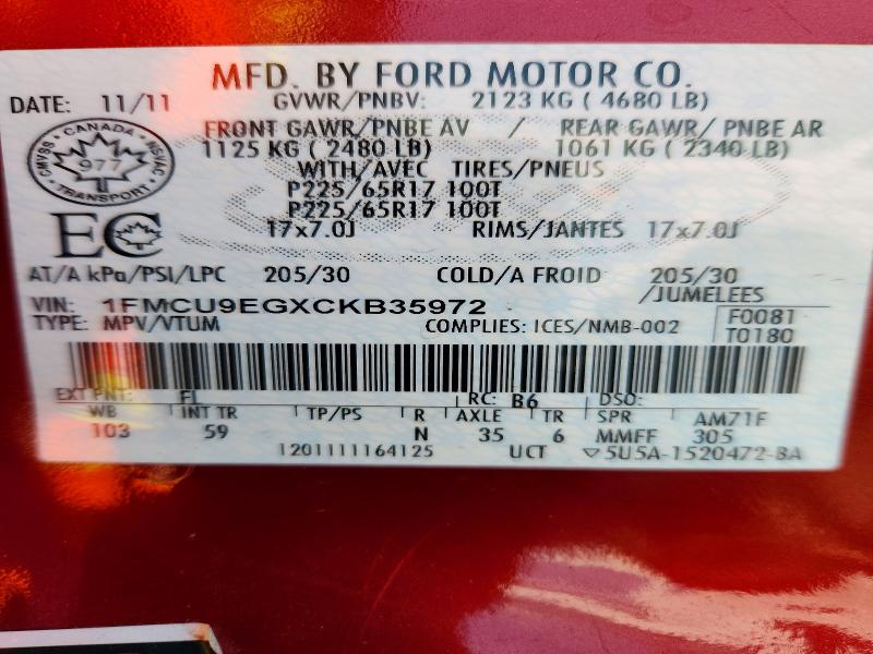 Продажа на аукционе авто 2012 Ford Escape, vin: 1FMCU9EGXCKB35972, номер лота: 62947446