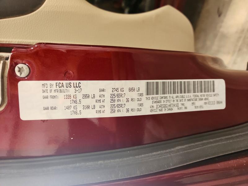 Aukcja sprzedaży 2017 Dodge Grand Caravan, vin: 2C4RDGBG1HR724165, numer aukcji: 60195936