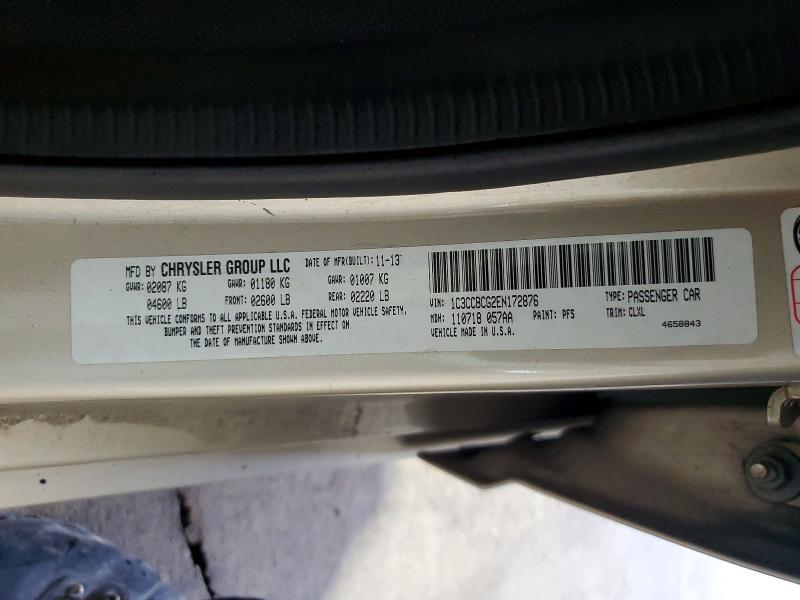 2014 Chrysler 200 მანქანა იყიდება აუქციონზე, vin: 1C3CCBCG2EN172876, აუქციონის ნომერი: 59988486