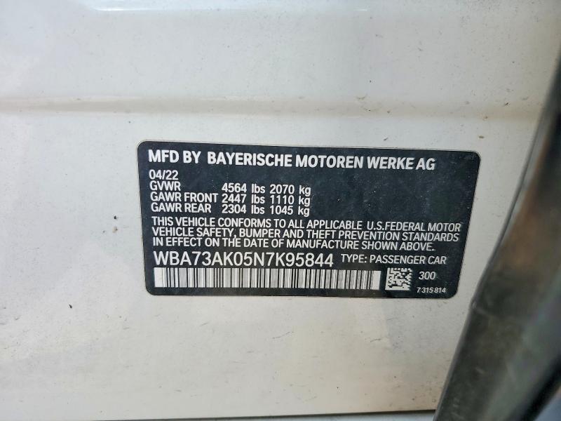 Продажа на аукционе авто 2022 Bmw 228xi, vin: WBA73AK05N7K95844, номер лота: 61637826