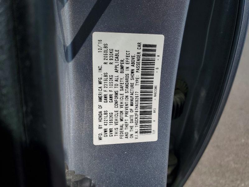 Продаж на аукціоні авто 2017 Honda Accord, vin: 1HGCR2F87HA092677, номер лоту: 60450856