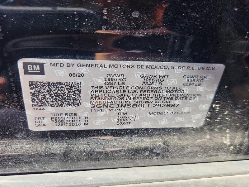 Продажа на аукционе авто 2020 Chevrolet Trax, vin: 3GNCJNSB0LL292687, номер лота: 60662446
