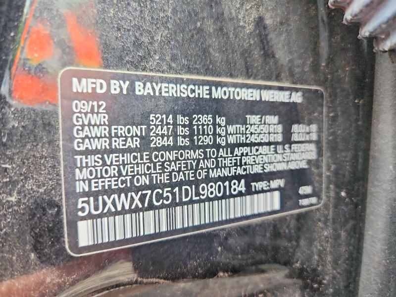 Продаж на аукціоні авто 2013 Bmw X3, vin: 5UXWX7C51DL980184, номер лоту: 60828666