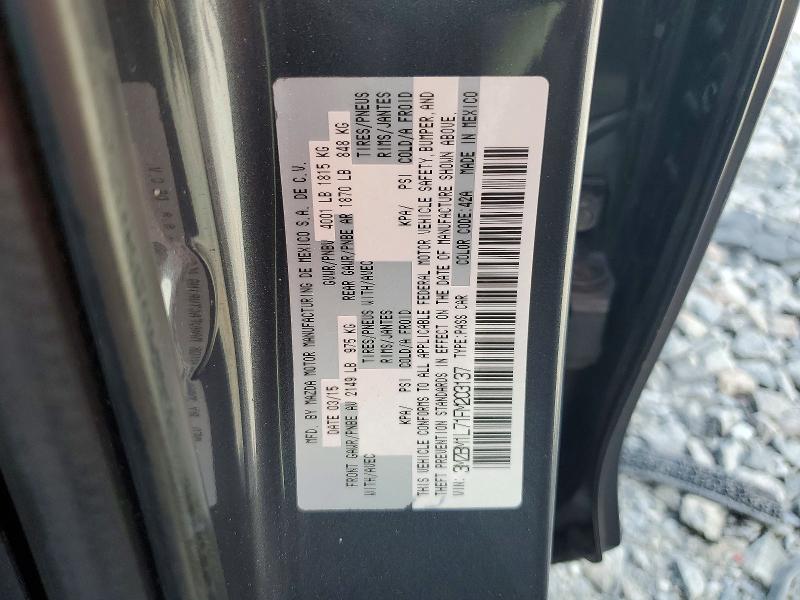 Продажа на аукционе авто 2015 Mazda 3, vin: 3MZBM1L71FM203137, номер лота: 59917706