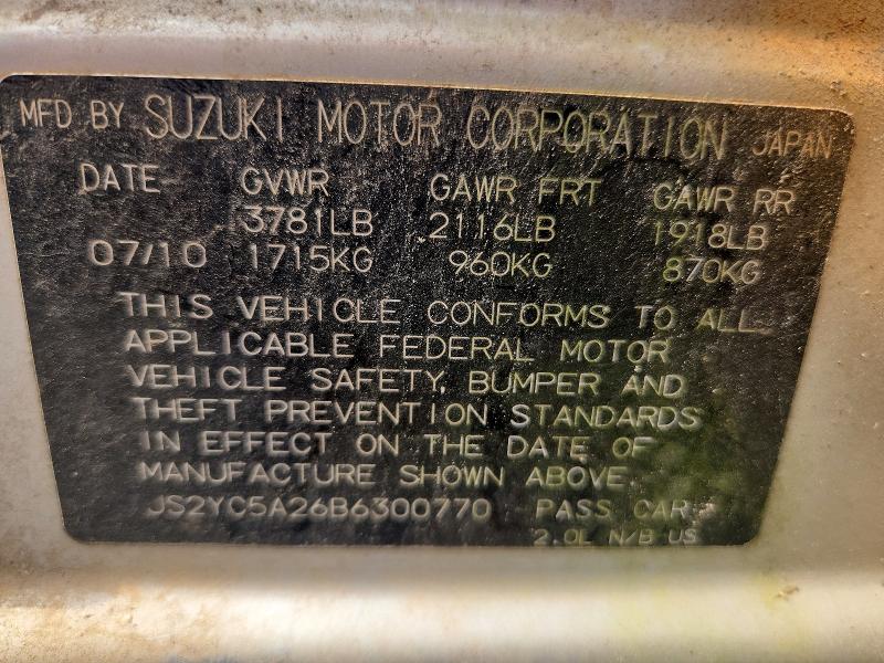 62467016 :رقم المزاد ، JS2YC5A26B6300770 vin ، 2011 Suzuki Sx4 مزاد بيع