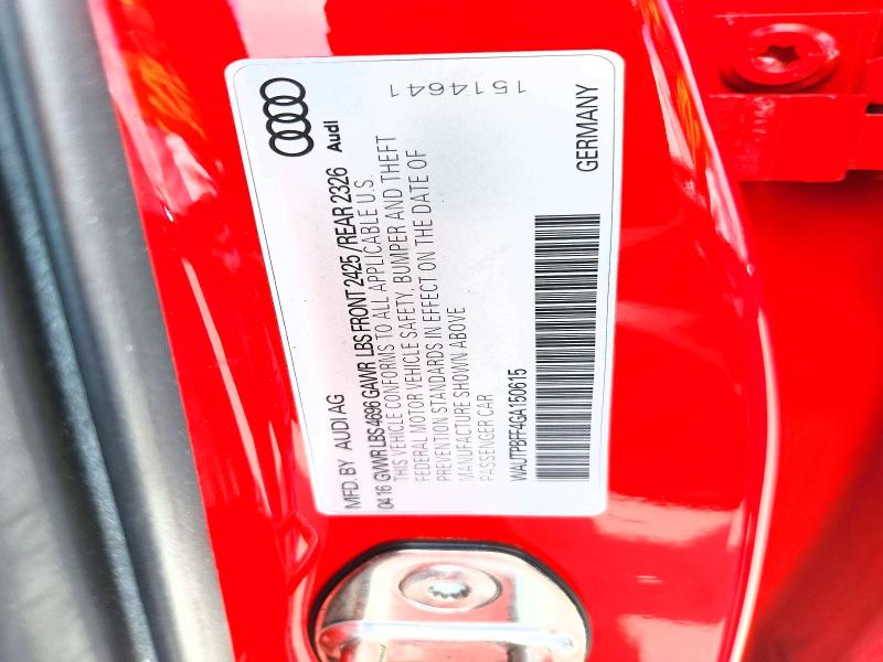 Aukcja sprzedaży 2016 Audi A3, vin: WAUTPBFF4GA150615, numer aukcji: 60430846