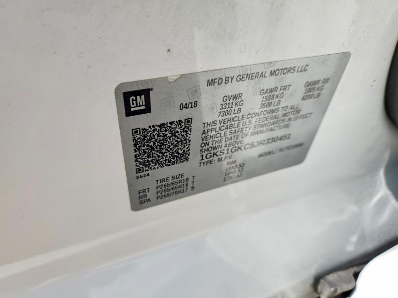Aukcja sprzedaży 2018 Gmc Yukon Xl, vin: 1GKS1GKC5JR330451, numer aukcji: 62411996