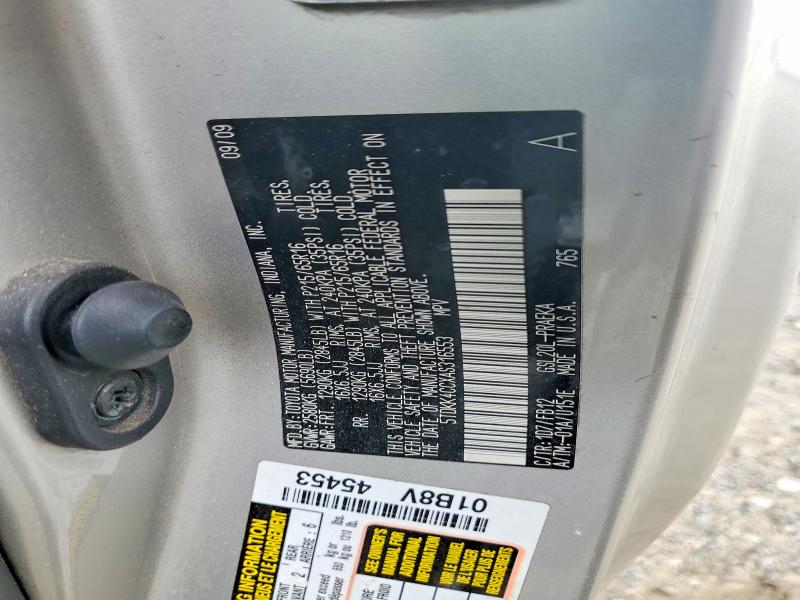 60900576 :رقم المزاد ، 5TDKK4CCXAS316553 vin ، 2010 Toyota Sienna مزاد بيع