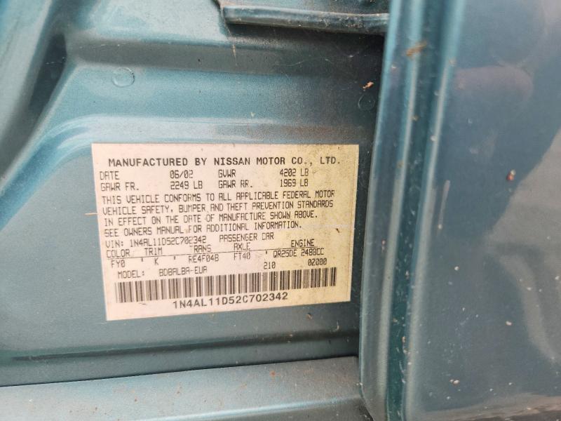 Aukcja sprzedaży 2002 Nissan Altima, vin: 1N4AL11D52C702342, numer aukcji: 61319976