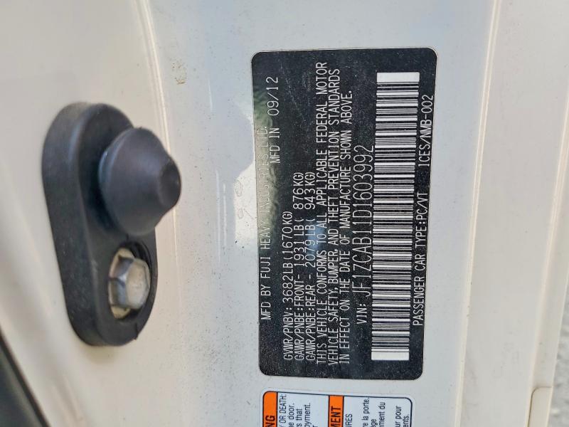 63405306 :رقم المزاد ، JF1ZCAB11D1603992 vin ، 2013 Subaru Brz مزاد بيع