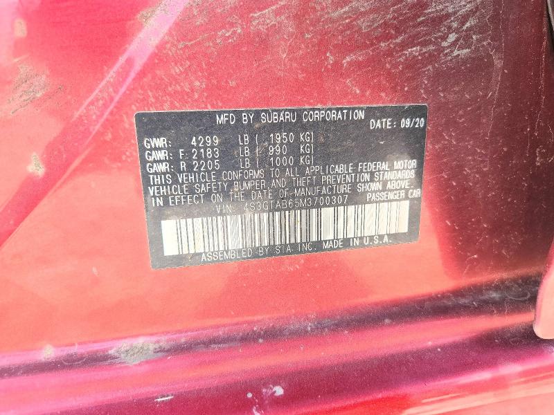 Aukcja sprzedaży 2021 Subaru Impreza, vin: 4S3GTAB65M3700307, numer aukcji: 59554296