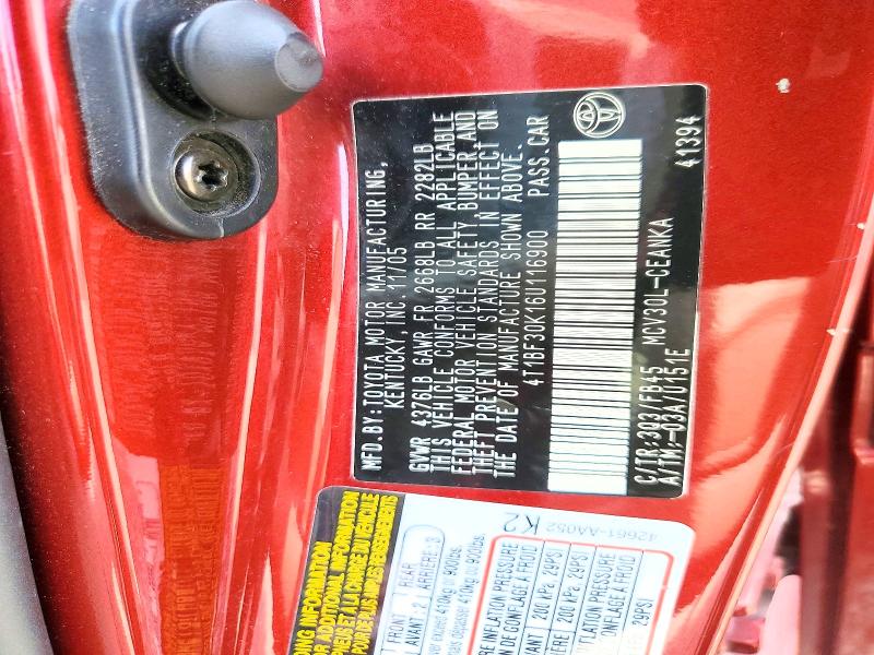 61574646 :رقم المزاد ، 4T1BF30K16U116900 vin ، 2006 Toyota Camry مزاد بيع