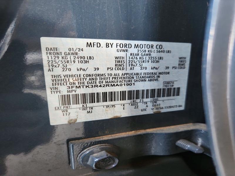 Продаж на аукціоні авто 2024 Ford Mustang Mach-e, vin: 3FMTK3R42RMA01901, номер лоту: 61300346