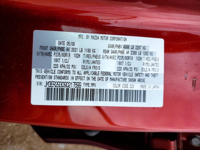 Продажа на аукционе авто 2009 Mazda Cx-7, vin: JM3ER293090217699, номер лота: 62625066