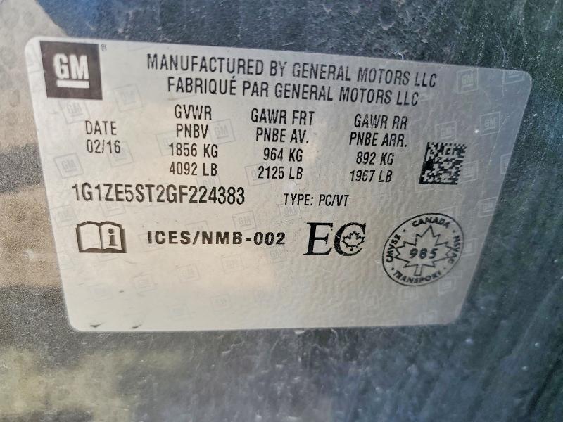 85963905 :رقم المزاد ، 1G1ZE5ST2GF224383 vin ، 2016 Chevrolet Malibu مزاد بيع