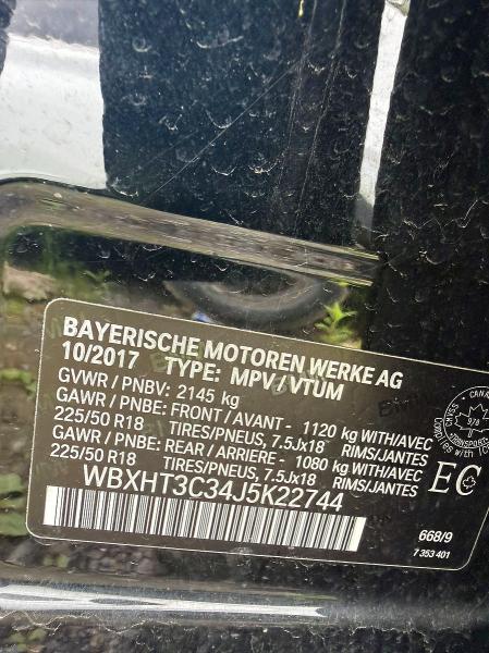 Aukcja sprzedaży 2018 Bmw X1, vin: WBXHT3C34J5K22744, numer aukcji: 60766876