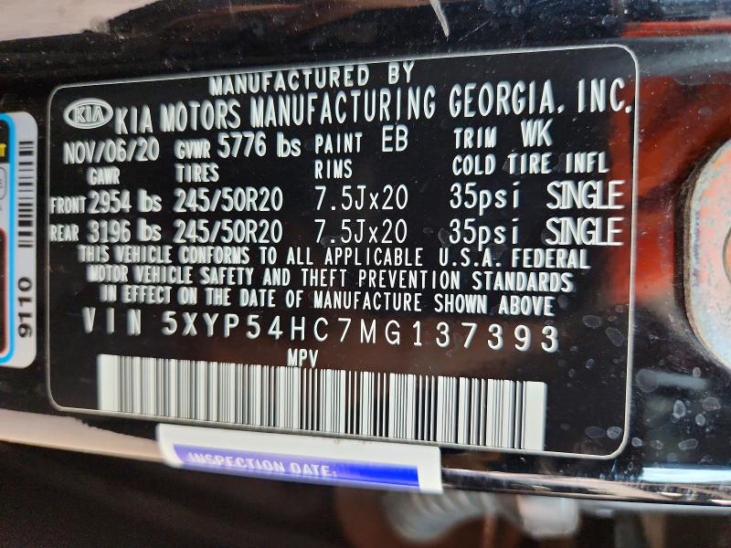 Продаж на аукціоні авто 2021 Kia Telluride, vin: 5XYP54HC7MG137393, номер лоту: 60044836