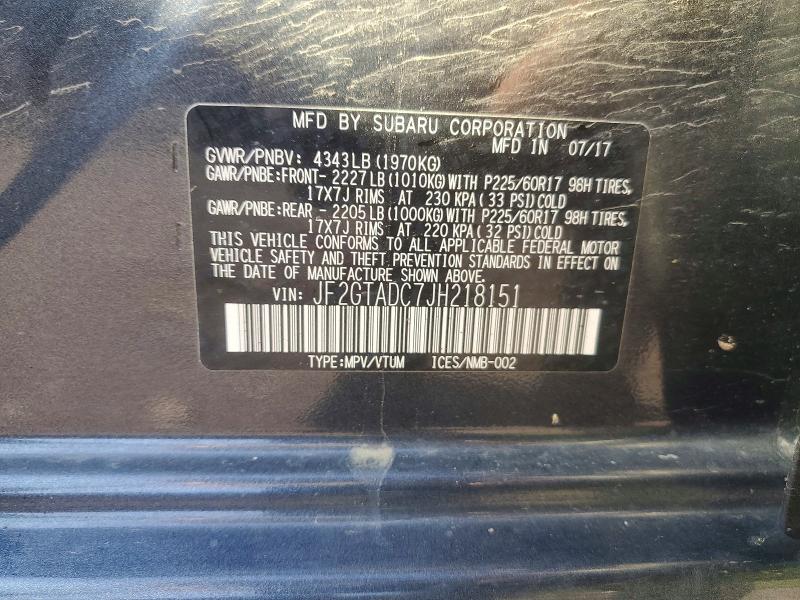 Продажа на аукционе авто 2018 Subaru Crosstrek, vin: JF2GTADC7JH218151, номер лота: 60039176