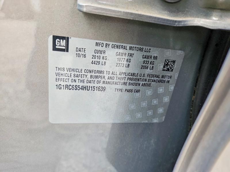 Продажа на аукционе авто 2017 Chevrolet Volt, vin: 1G1RC6S54HU151639, номер лота: 58471886