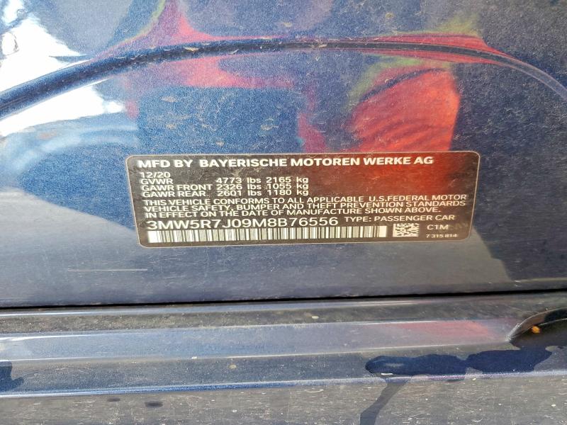 Продаж на аукціоні авто 2021 Bmw 330xi, vin: 3MW5R7J09M8B76556, номер лоту: 60996596