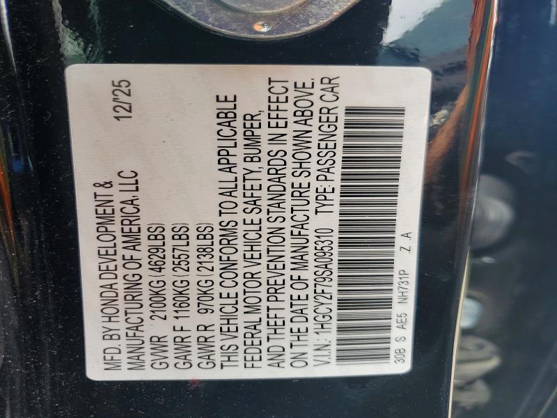 60834146 :رقم المزاد ، 1HGCY2F79SA095310 vin ، 2025 Honda Accord مزاد بيع