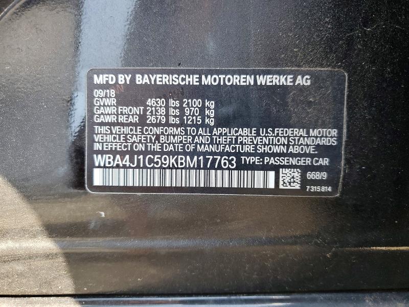 Продажа на аукционе авто 2019 Bmw 430i, vin: WBA4J1C59KBM17763, номер лота: 61596976