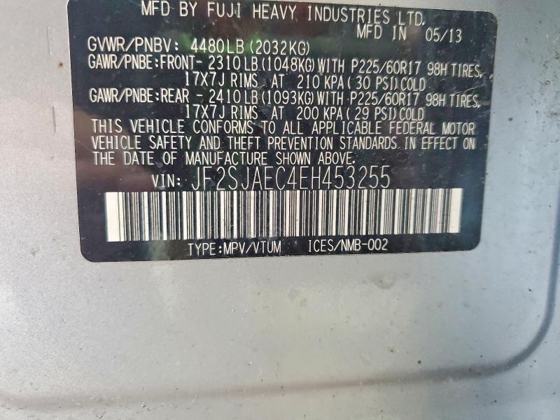 Продаж на аукціоні авто 2014 Subaru Forester, vin: JF2SJAEC4EH453255, номер лоту: 62153306