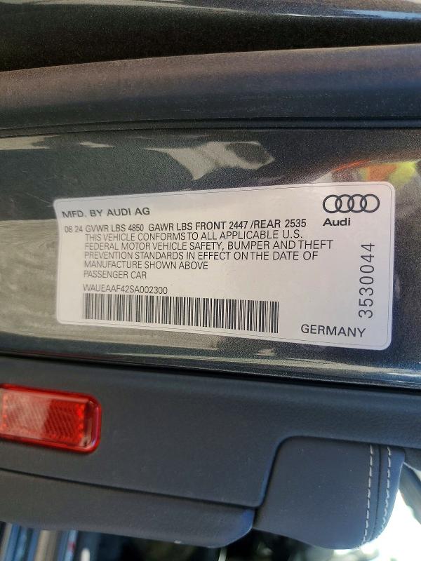 60616486 :رقم المزاد ، WAUEAAF42SA002300 vin ، 2025 Audi A4 مزاد بيع