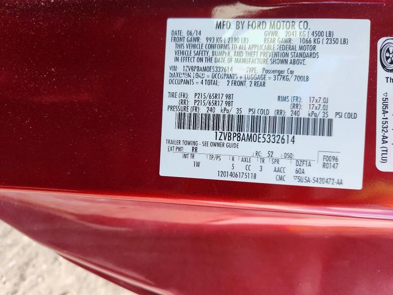 Aukcja sprzedaży 2014 Ford Mustang, vin: 1ZVBP8AM0E5332614, numer aukcji: 59081206