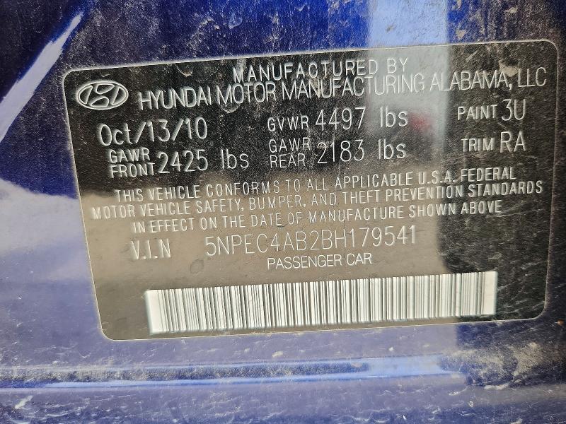 Продаж на аукціоні авто 2011 Hyundai Sonata, vin: 5NPEC4AB2BH179541, номер лоту: 61776446