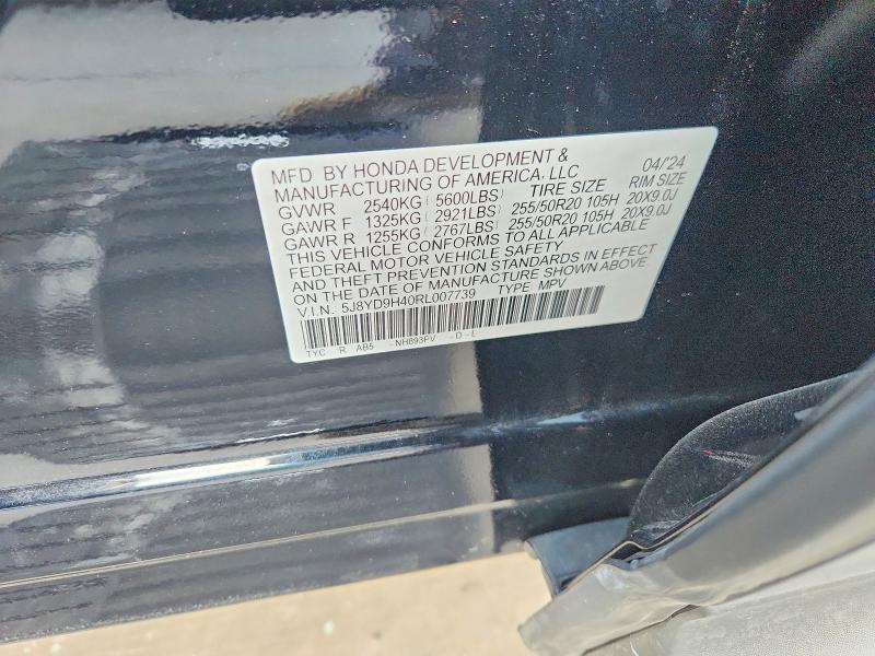 Продаж на аукціоні авто 2024 Acura Mdx, vin: 5J8YD9H40RL007739, номер лоту: 61882366