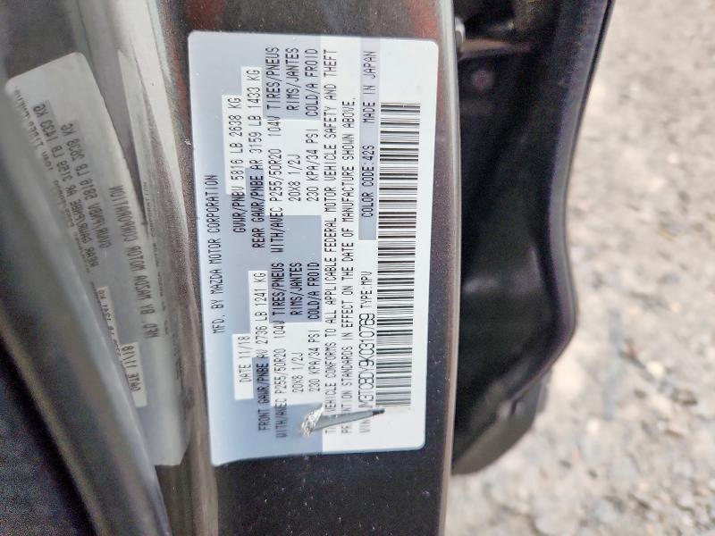 2019 Mazda Cx-9 მანქანა იყიდება აუქციონზე, vin: JM3TCBDY9K0310769, აუქციონის ნომერი: 62713306