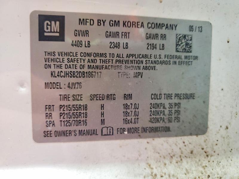 Продажа на аукционе авто 2013 Buick Encore, vin: KL4CJHSB2DB186717, номер лота: 60230926