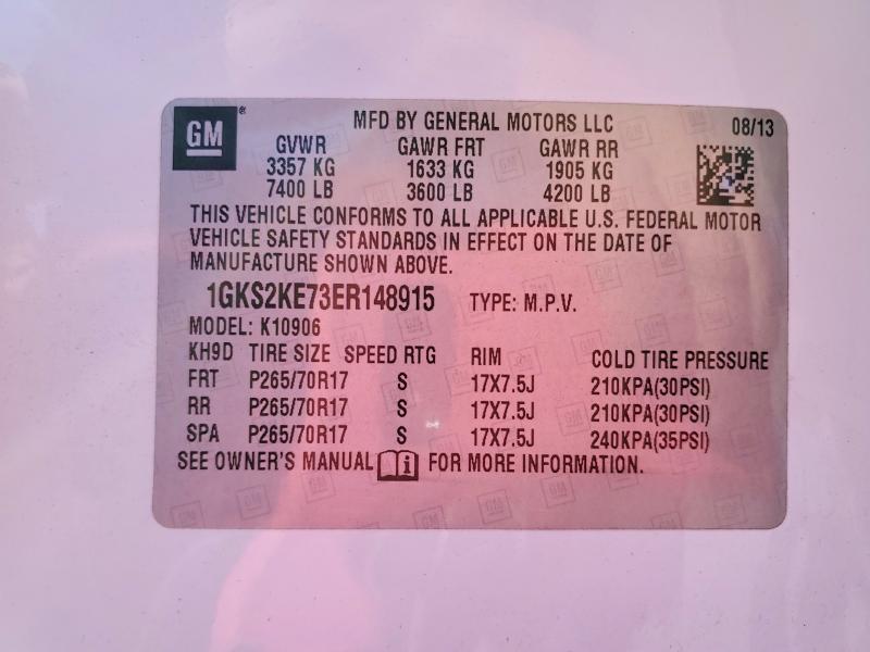 2014 Gmc Yukon Xl მანქანა იყიდება აუქციონზე, vin: 1GKS2KE73ER148915, აუქციონის ნომერი: 59636916