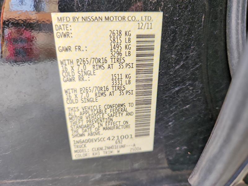 Aukcja sprzedaży 2012 Nissan Frontier, vin: 1N6AD0EV5CC421001, numer aukcji: 60879226