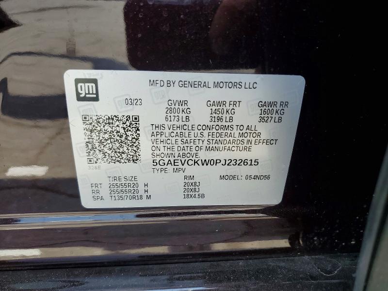 Aukcja sprzedaży 2023 Buick Enclave, vin: 5GAEVCKW0PJ232615, numer aukcji: 62530116