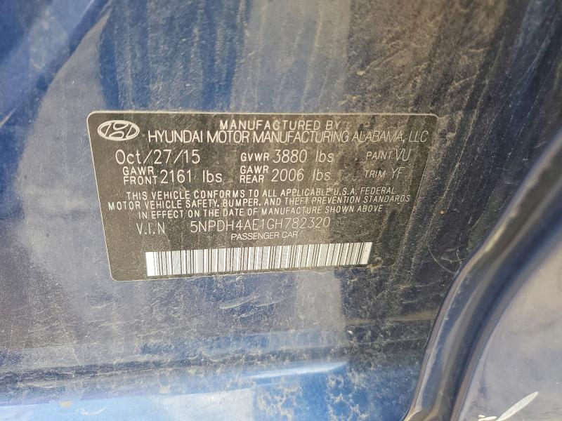 Продаж на аукціоні авто 2016 Hyundai Elantra, vin: 5NPDH4AE1GH782320, номер лоту: 60390386
