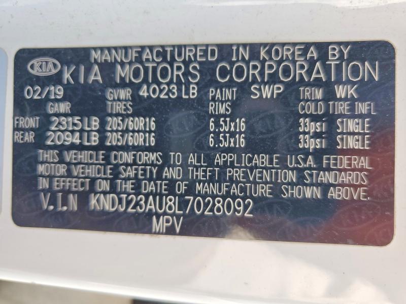 2020 Kia Soul მანქანა იყიდება აუქციონზე, vin: KNDJ23AU8L7028092, აუქციონის ნომერი: 59713366