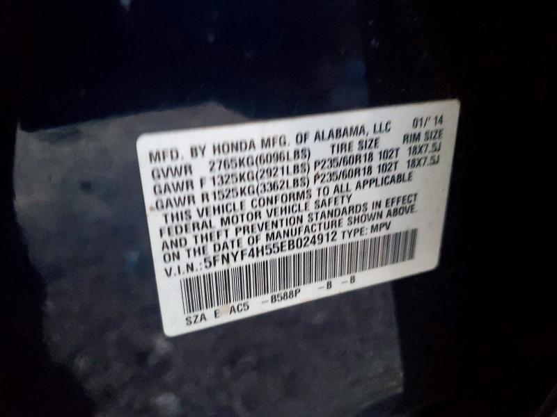 Продажа на аукционе авто 2014 Honda Pilot, vin: 5FNYF4H55EB024912, номер лота: 62438336