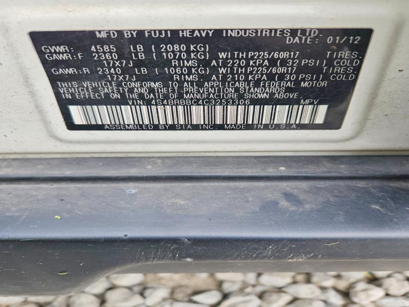 Продажа на аукционе авто 2012 Subaru Outback, vin: 4S4BRBBC4C3253306, номер лота: 63408476