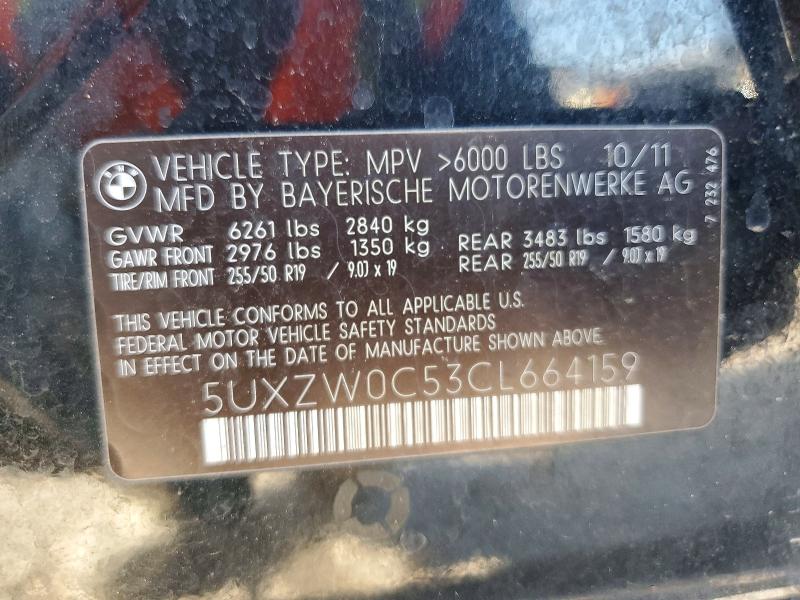 Aukcja sprzedaży 2012 Bmw X5, vin: 5UXZW0C53CL664159, numer aukcji: 63543536