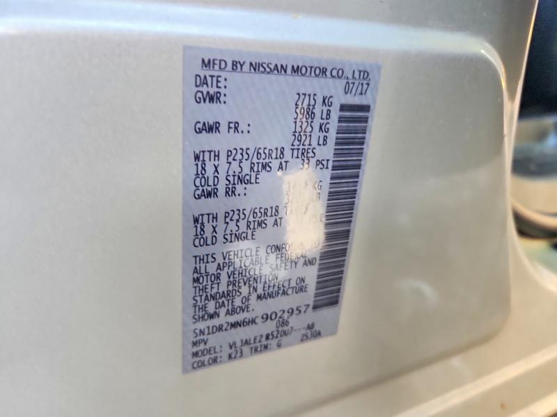 Продажа на аукционе авто 2017 Nissan Pathfinder, vin: 5N1DR2MN6HC902957, номер лота: 59782486