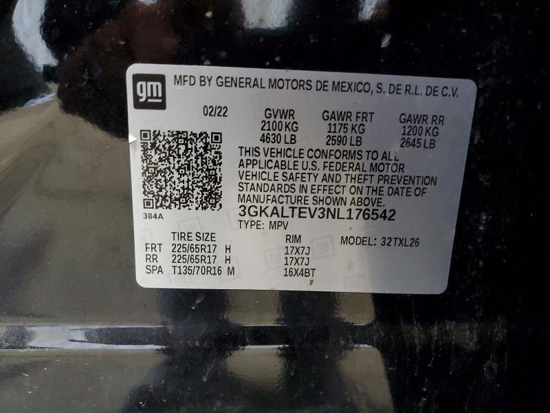 2022 Gmc Terrain მანქანა იყიდება აუქციონზე, vin: 3GKALTEV3NL176542, აუქციონის ნომერი: 61339546