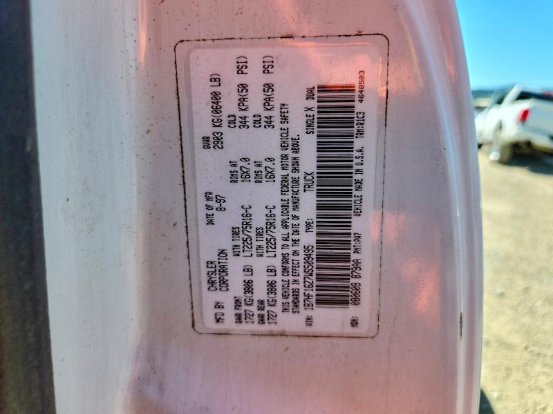 60459826 :رقم المزاد ، 1B7HF16Z7WS509495 vin ، 1998 Dodge Ram 1500 مزاد بيع